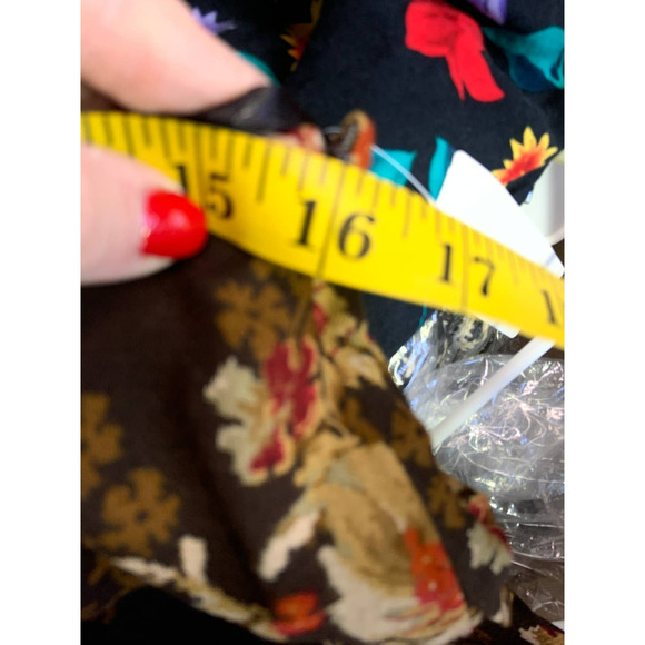 Vtg Rena Rowan Brown Floral Rayon Wool Blend Midi Skirt Size 12 NWT Old Stock - Picture 6 of 7